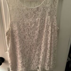 Lace sleeveless top.  Cream color, size xxl